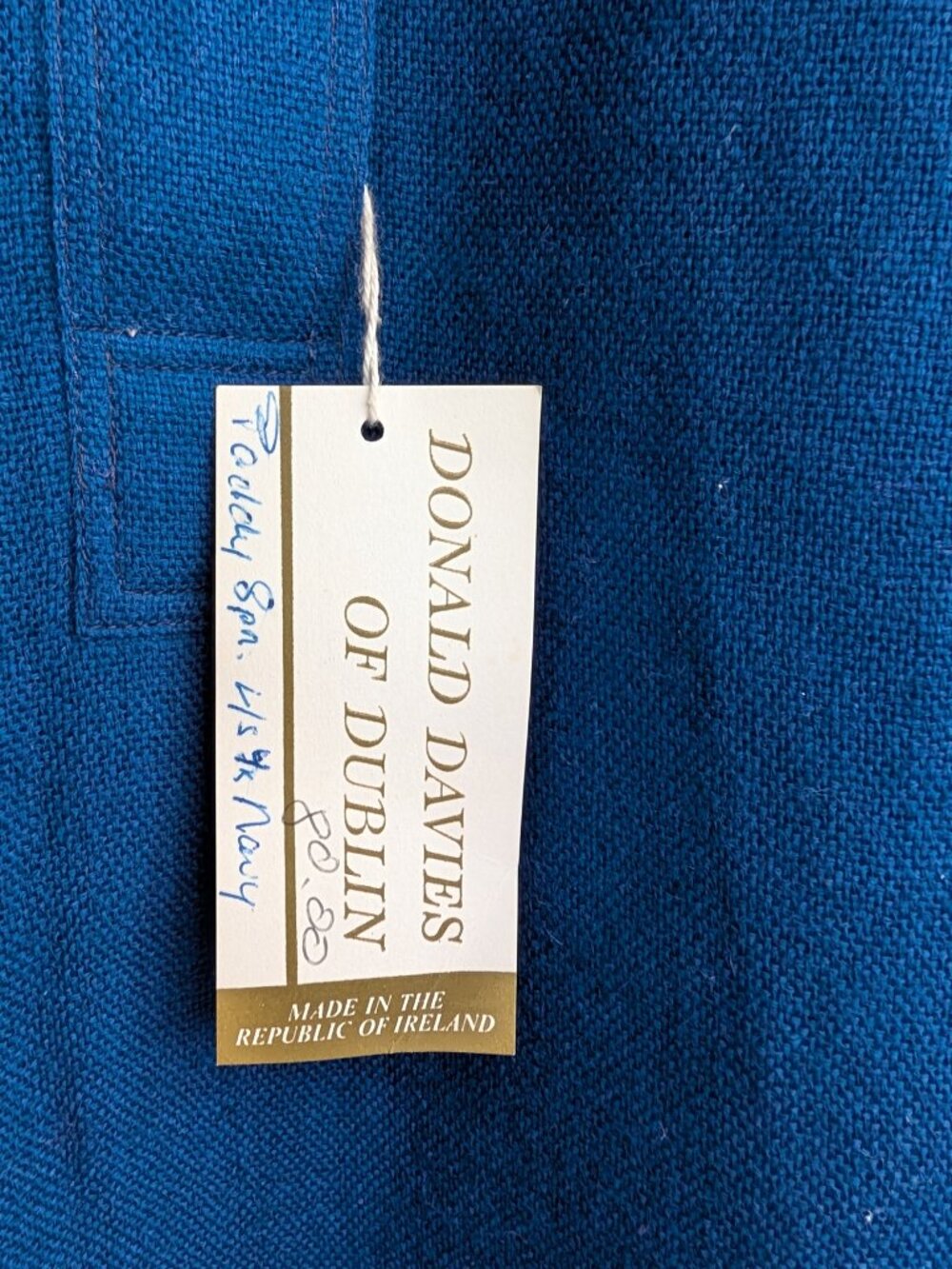 Vintage Donald Davies Irish blue wool shirtdress - Picture 2 of 12